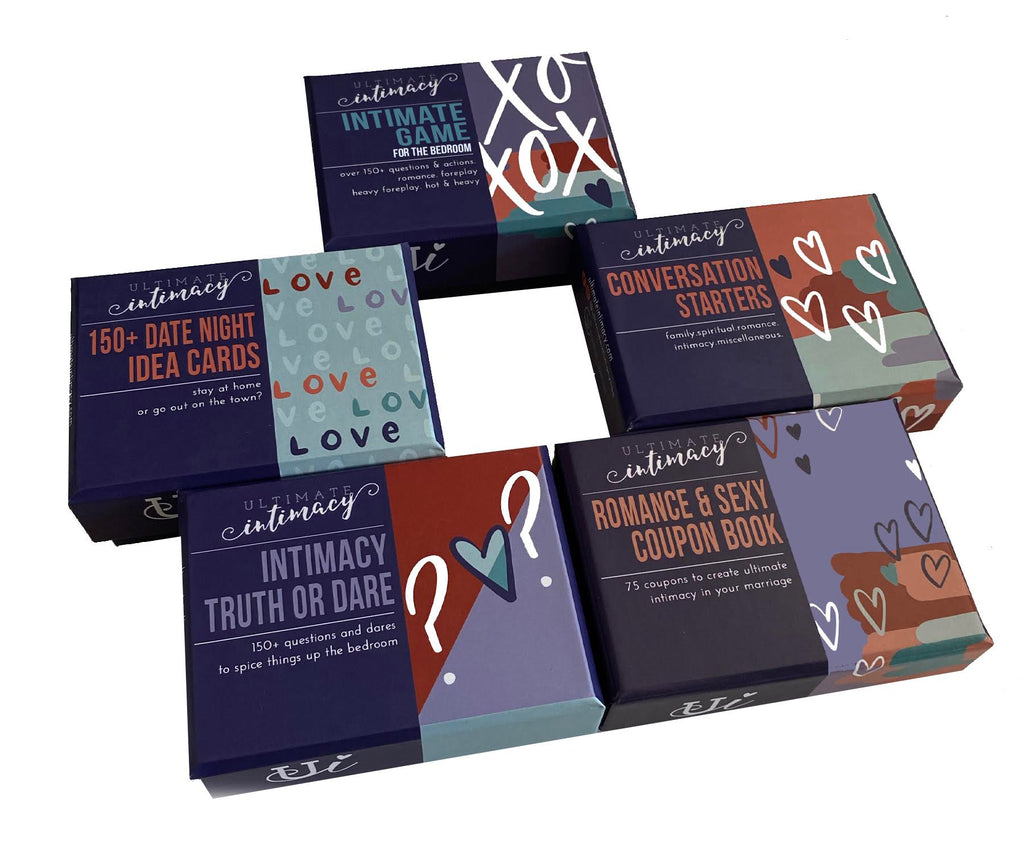 5 Card Decks (Ultimate Intimacy Bedroom Game, Conversation Starters, 150+ Date Night Ideas, Truth or Dare Game, and Romantic and Sexy Coupon Book