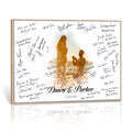 Wedding Signature Guest Book Canvas, Personalized Couple Photo Art