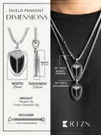 Black Onyx Shield Pendant Necklace