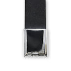 Stainless Steel Black Silver Plated Two Tone Rubber Bracelet