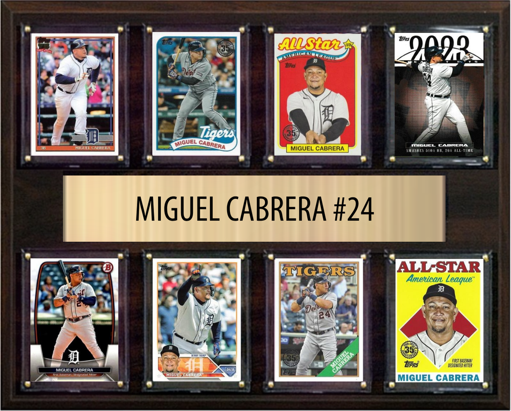 Miguel Cabrera Detroit Tigers Fan Gift Plaque 12x15 8 Cards Topps Donruss Panini 2024 2025 2026