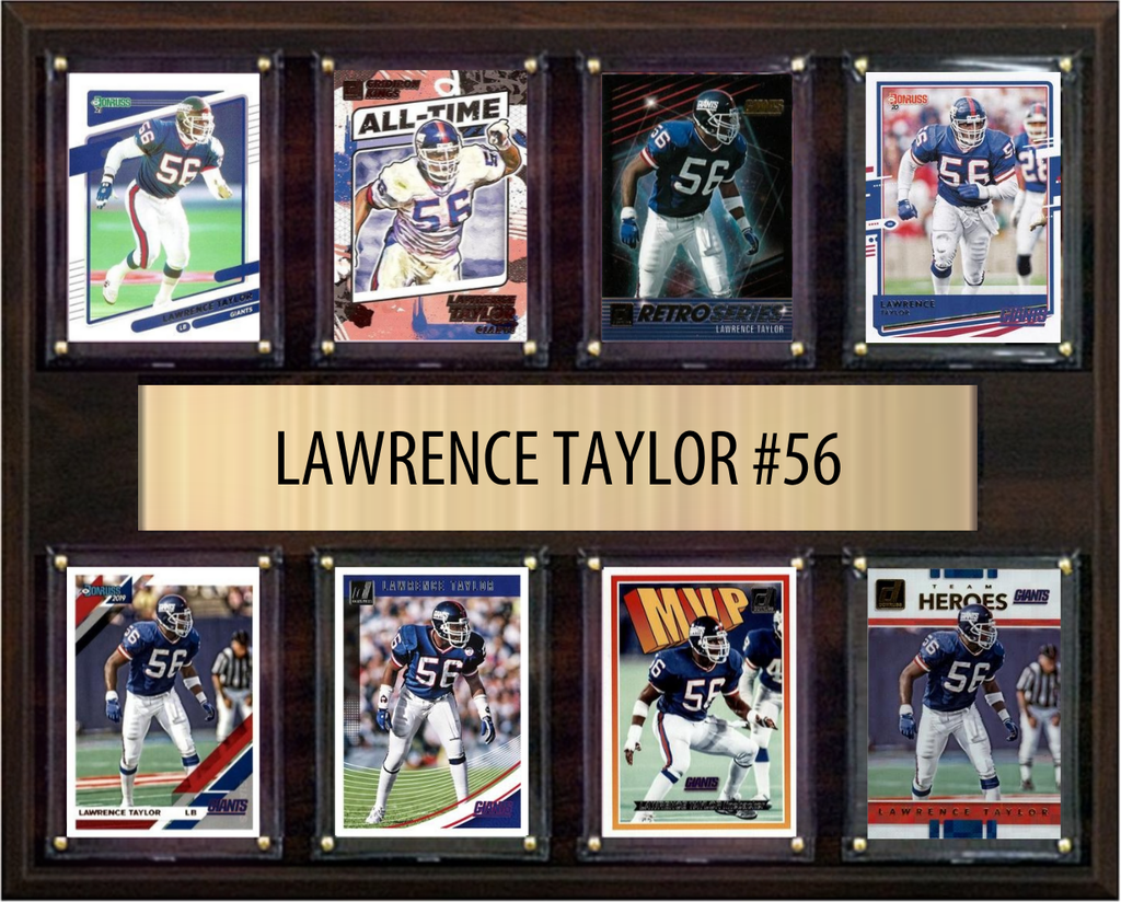 Lawrence Taylor New York Giants HOF Fan Gift Plaque 12x15 8 Cards Topps Donruss Panini 2024 2025 2026