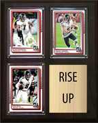 Atlanta Falcons Rise Up 2026 Fan Cave Plaque 8x10 3 Cards - Robinson, London, Pitts