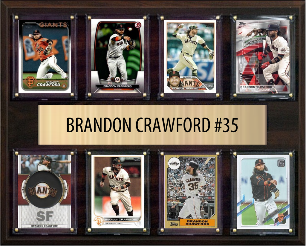 Brandon Crawford San Francisco Giants Fan Gift Plaque 12x15 8 Cards Topps Donruss Panini 2024 2025 2026
