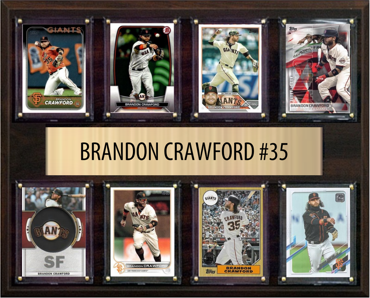 Brandon Crawford San Francisco Giants Fan Gift Plaque 12x15 8 Cards Topps Donruss Panini 2024 2025 2026