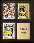 Pittsburgh Steelers Steeler Nation 2026 Fan Cave Plaque 8x10 3 Cards - Rodgers, Watt, Metcalf