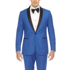 Men's Royal Blue Shawl Lapel Tuxedo – Slim Fit 2 Piece Suit | Ferrecci Reno
