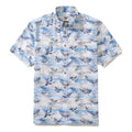Men's Airplane Hawaiian Shirt Pioneering Pilots Print Cotton Short Sleeve Aloha Shirt