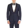 Men's Navy & Black Shawl Lapel Tuxedo – Slim Fit 2 Piece Suit | Ferrecci Reno
