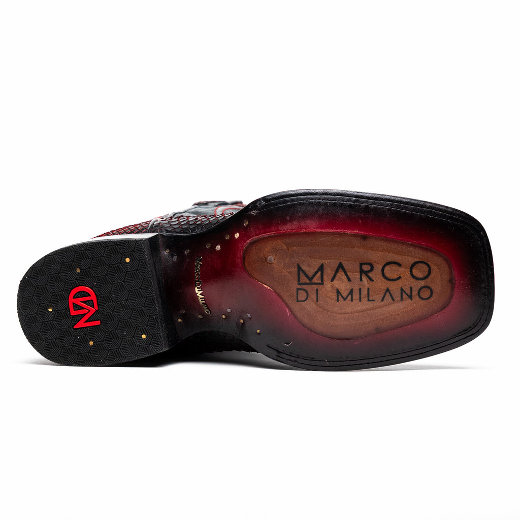 Western Collection Missouri // Python Leather Cowboy Boot // Black Cherry
