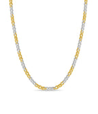 Curb Solid White/Yellow/Rose Gold Handmade Necklace , 9mm, 16-30 Inch