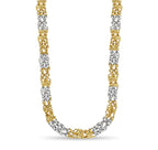 Nugget Solid White/Yellow/Rose Gold Handmade Necklace , 11mm, 16-30 Inch