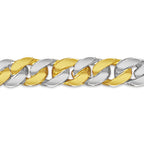 Curb Solid White/Yellow/Rose Gold Handmade Bracelet , 9mm, 6.5-10 Inch