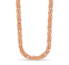 Nugget Solid White/Yellow/Rose Gold Handmade Necklace , 11mm, 16-30 Inch