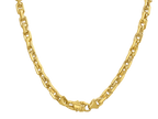 Fancy Rolo Solid White/Yellow/Rose Gold Handmade Necklace , 8mm, 16-30 Inch