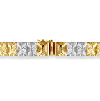 Nugget Solid White/Yellow/Rose Gold Handmade Bracelet , 9mm, 6.5-10 Inch