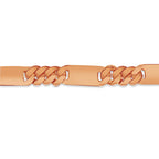 Figaro Bar Solid White/Yellow/Rose Gold Handmade Bracelet , 8mm, 6.5-10 Inch