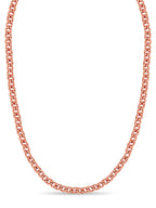Curb Solid White/Yellow/Rose Gold Handmade Necklace , 17mm, 16-30 Inch