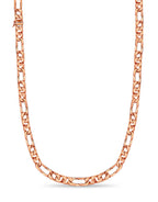 Figaro Solid White/Yellow/Rose Gold Handmade Necklace , 12mm, 16-30 Inch