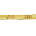Figaro Bar Solid White/Yellow/Rose Gold Handmade Bracelet , 8mm, 6.5-10 Inch