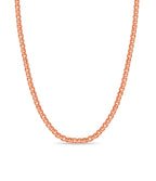 Curb Solid White/Yellow/Rose Gold Handmade Necklace , 9mm, 16-30 Inch
