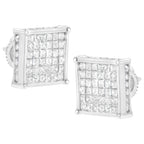 10K White Gold 2ct TDW Princess-Cut Composite Diamond Stud Earring (I-J ,I2-I3)