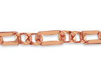 Figaro Solid White/Yellow/Rose Gold Handmade Necklace , 7mm, 16-30 Inch