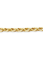 Fancy Rolo Solid White/Yellow/Rose Gold Handmade Bracelet , 7mm, 6.5-10 Inch