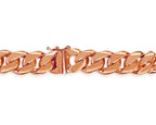 Curb Solid White/Yellow/Rose Gold Handmade Bracelet , 11mm, 6.5-10 Inch