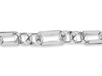 Figaro Solid White/Yellow/Rose Gold Handmade Bracelet , 7mm, 6.5-10 Inch
