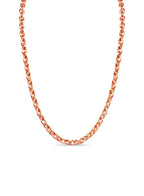 Fancy Rolo Solid White/Yellow/Rose Gold Handmade Necklace , 7mm, 16-30 Inch