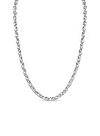 Fancy Rolo Solid White/Yellow/Rose Gold Handmade Necklace , 7mm, 16-30 Inch