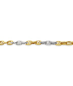 Anchor Mariner Solid White/Yellow/Rose Gold Handmade Bracelet , 5mm, 6.5-10 Inch