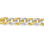 Curb Solid White/Yellow/Rose Gold Handmade Bracelet , 13mm, 6.5-10 Inch