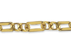 Figaro Solid White/Yellow/Rose Gold Handmade Bracelet , 7mm, 6.5-10 Inch