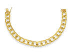 Curb Solid White/Yellow/Rose Gold Handmade Bracelet , 11mm, 6.5-10 Inch