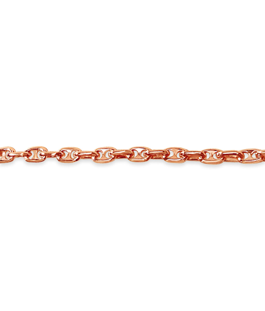 Anchor Mariner Solid White/Yellow/Rose Gold Handmade Bracelet , 5mm, 6.5-10 Inch