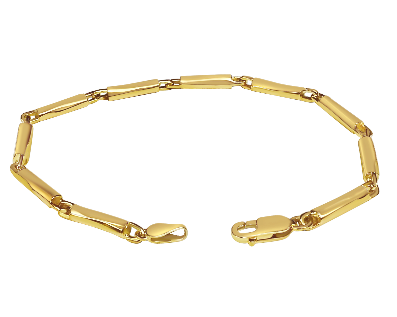 Cylinder Tube Solid White/Yellow/Rose Gold Handmade Bracelet , 4mm, 6.5-10 Inch