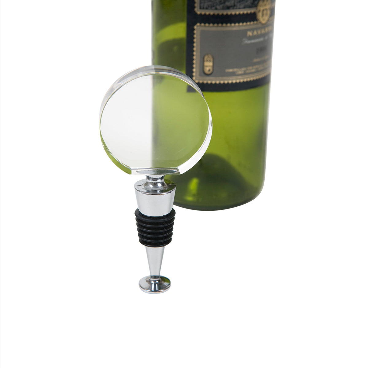 Round Optic Crystal Wine Bottle Stopper