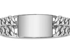 ID Curb Solid White/Yellow/Rose Gold Handmade Bracelet , 27mm, 6.5-10 Inch