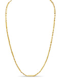 Cylinder Tube Solid White/Yellow/Rose Gold Handmade Necklace , 4mm, 16-30 Inch