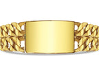ID Curb Solid White/Yellow/Rose Gold Handmade Bracelet , 27mm, 6.5-10 Inch