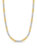 Nugget Solid White/Yellow/Rose Gold Handmade Necklace , 7mm, 16-30 Inch