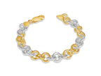 Fancy Rolo Solid White/Yellow/Rose Gold Handmade Bracelet , 9mm, 6.5-10 Inch