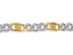 Curb & Bar Solid White/Yellow/Rose Gold Handmade Bracelet , 11mm, 6.5-10 Inch