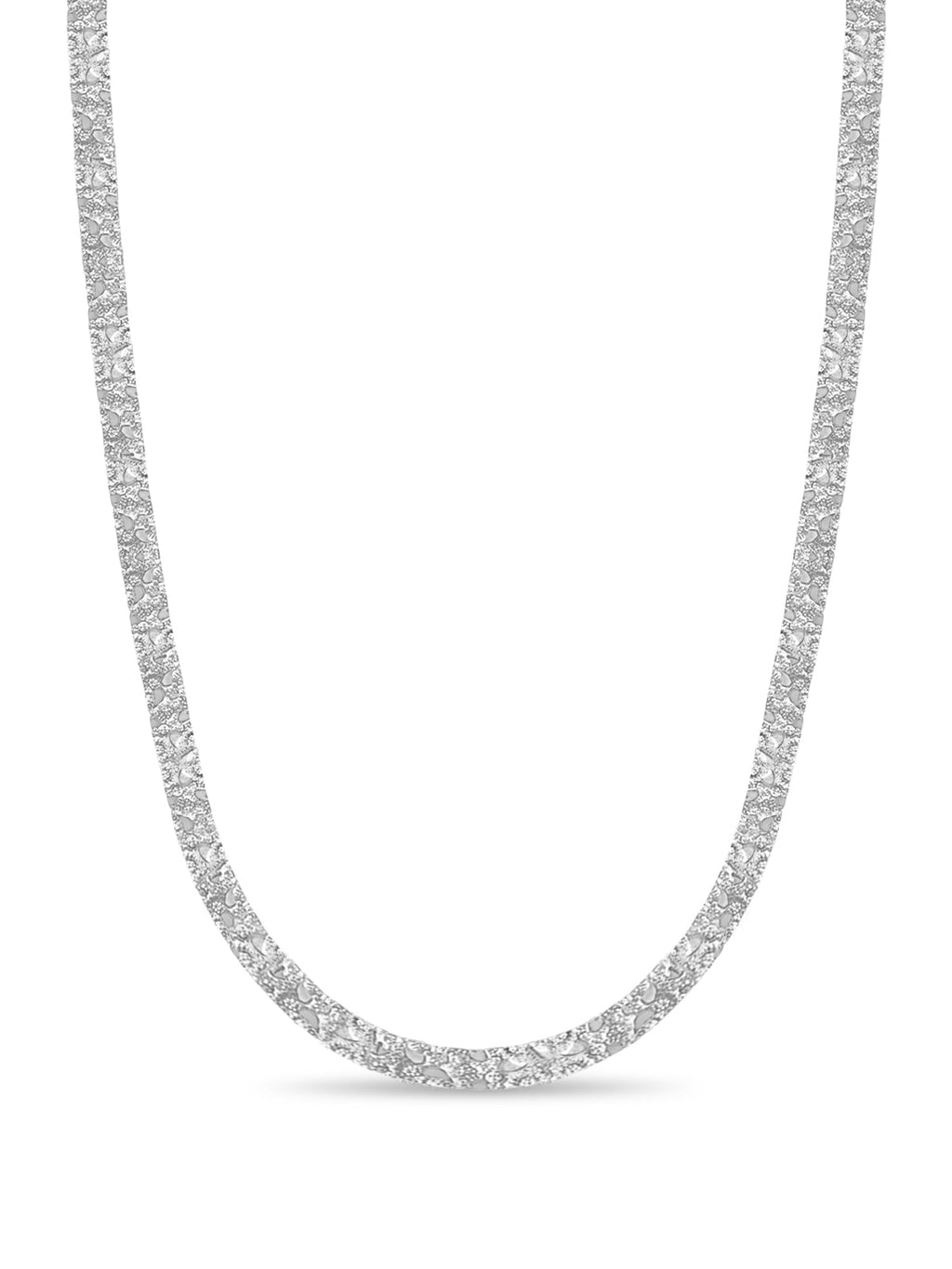 Nugget Solid White/Yellow/Rose Gold Handmade Necklace , 7mm, 16-30 Inch