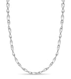 Twist Solid White/Yellow/Rose Gold Handmade Necklace , 4mm, 16-30 Inch