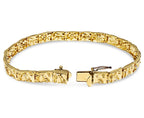 Nugget Solid White/Yellow/Rose Gold Handmade Bracelet , 6mm, 6.5-10 Inch