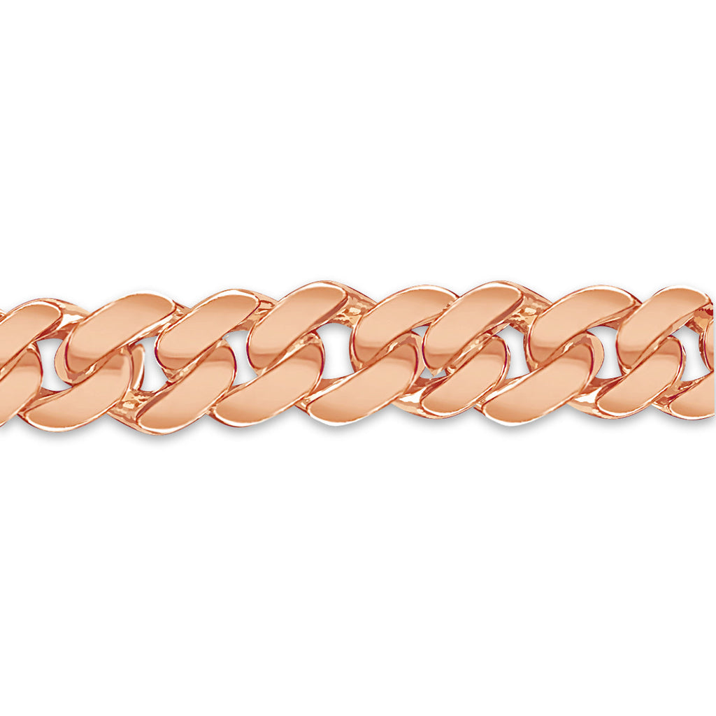 Curb Solid White/Yellow/Rose Gold Handmade Bracelet , 12mm, 6.5-10 Inch