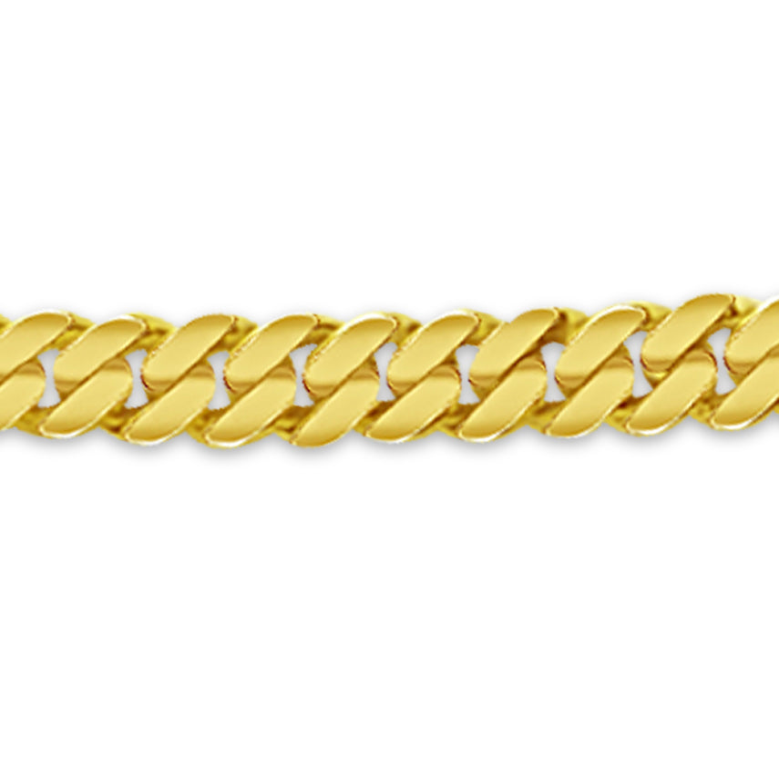 Miami Cuban Solid White/Yellow/Rose Gold Handmade Bracelet , 8mm, 6.5-10 Inch